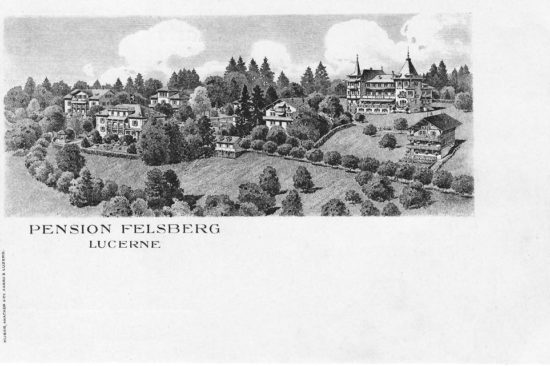Pension Felsberg. Ansichtskarte, Verlag Huber & Amacher, in Privatbesitz